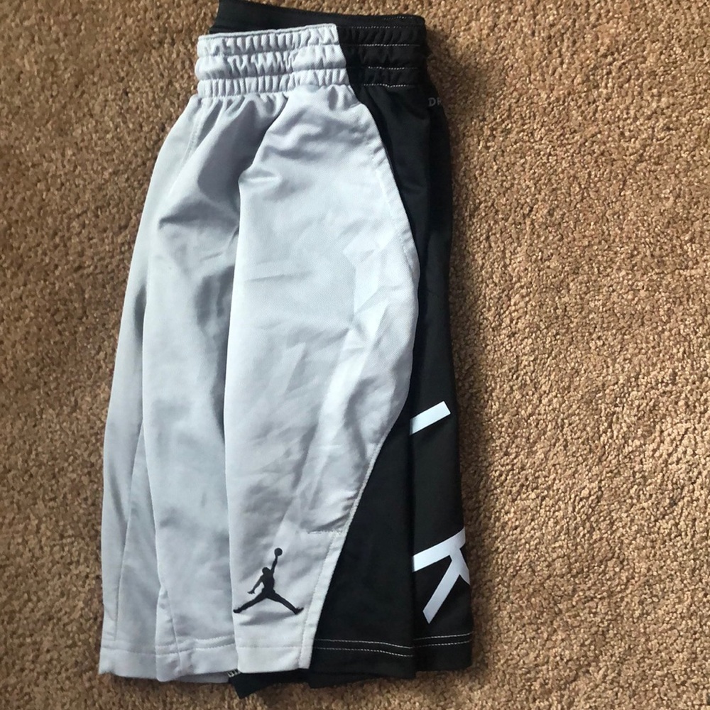 Grey and black Jordan shorts